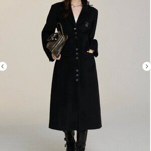 Via Pitti Black Wool Tailored Coat